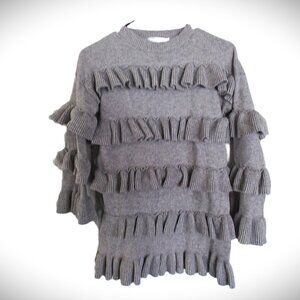 UNIQUE SWEATER Poodle Type Layered Long Sleeve 2 Colors - Gray and White